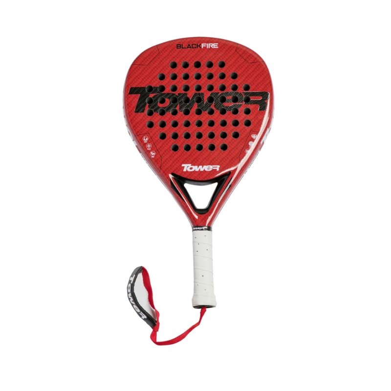 Tower Padel Racket Black Fire | Red Carbon