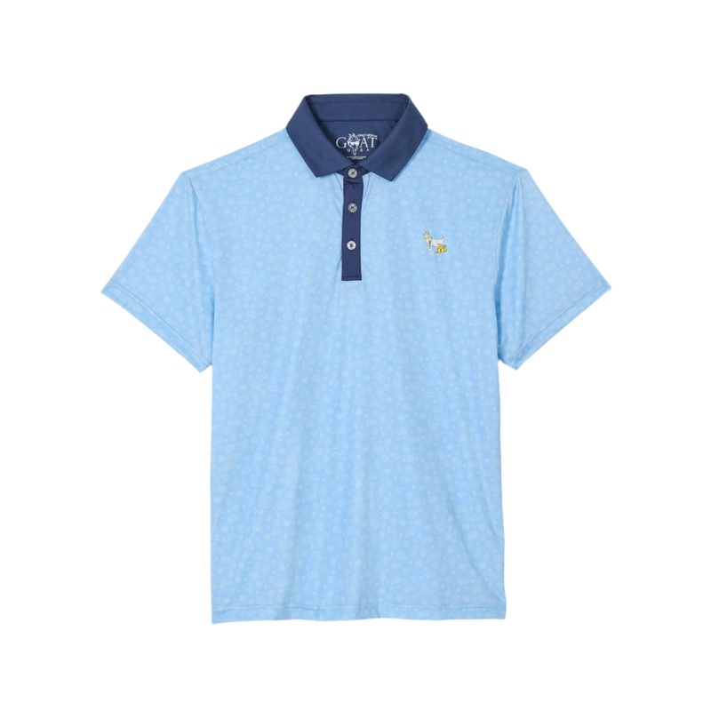 Goat USA Boys’ Cash Money Athletic Polo Carolina Blue Youth Small