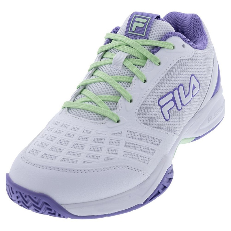 Juniors’ Axilus 3 Tennis Shoes White and Patina Green