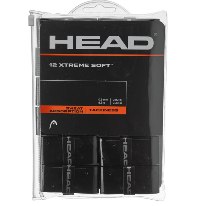 Head XTreme Soft Overgrips- 12 Pack Black