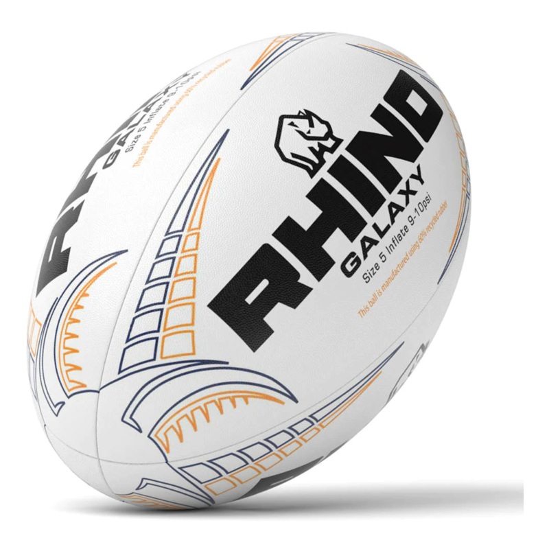 Rhino Galaxy Recycled Rugby Match Ball S4 WHITE
