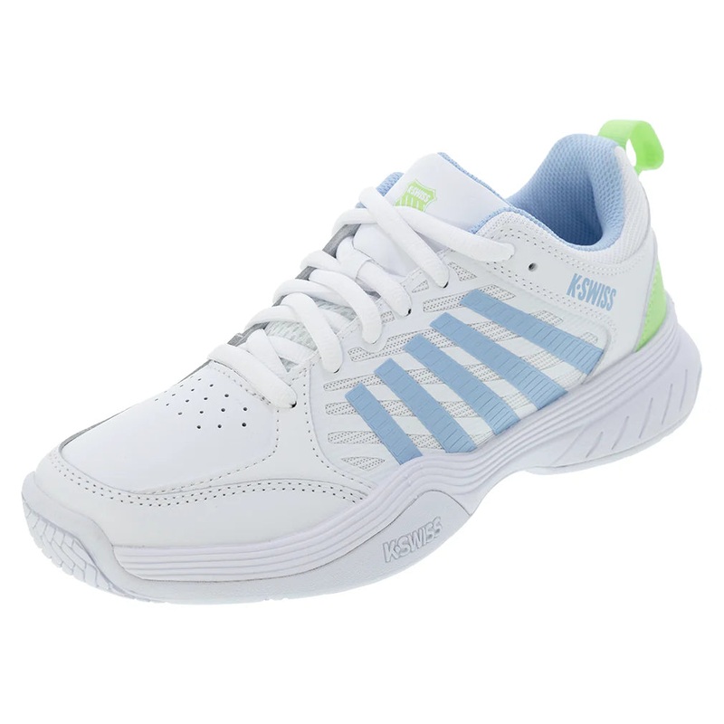 Women`s Court Express 2 Tennis Shoes White and Dutch Canal