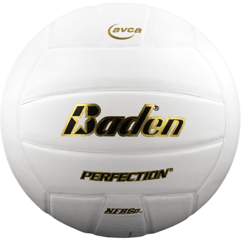 Baden Perfection NFHS Leather Volleyball White/White