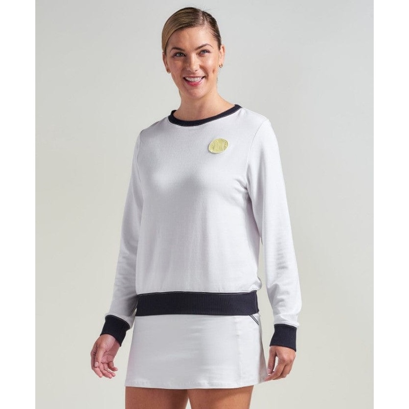 L’Oeuf Poch Women’s Tennis Ball Sweatshirt Small White