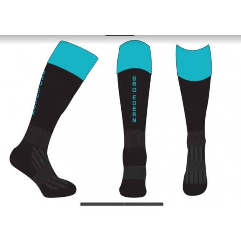 Ysgol Gyfun Gymraeg Bro Edern Team Sock Mini Black/Cyan