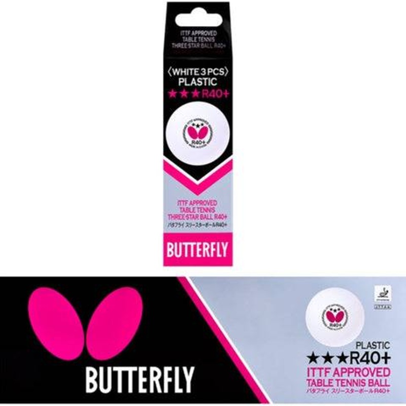 Butterfly R40+ 3 Star Table Tennis Ball – 3 pack