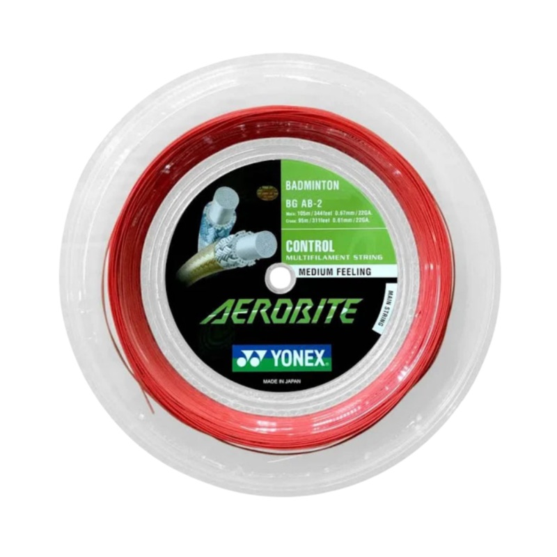 Yonex Aerobite Badminton String (200m Reel) White/Red White/Red 200m Reel