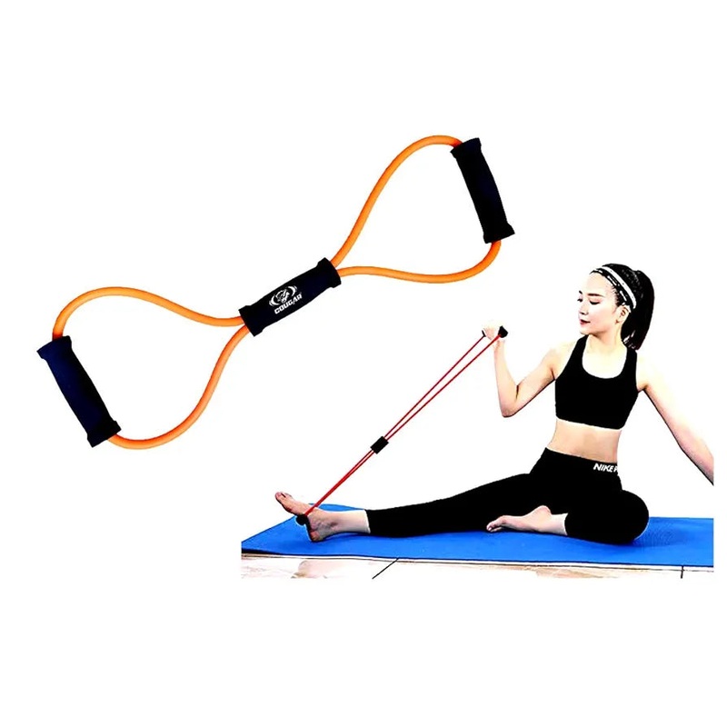 Cougar Latex Chest Expander Yoga Figure 8 Toner | Kibi Sports Yellow