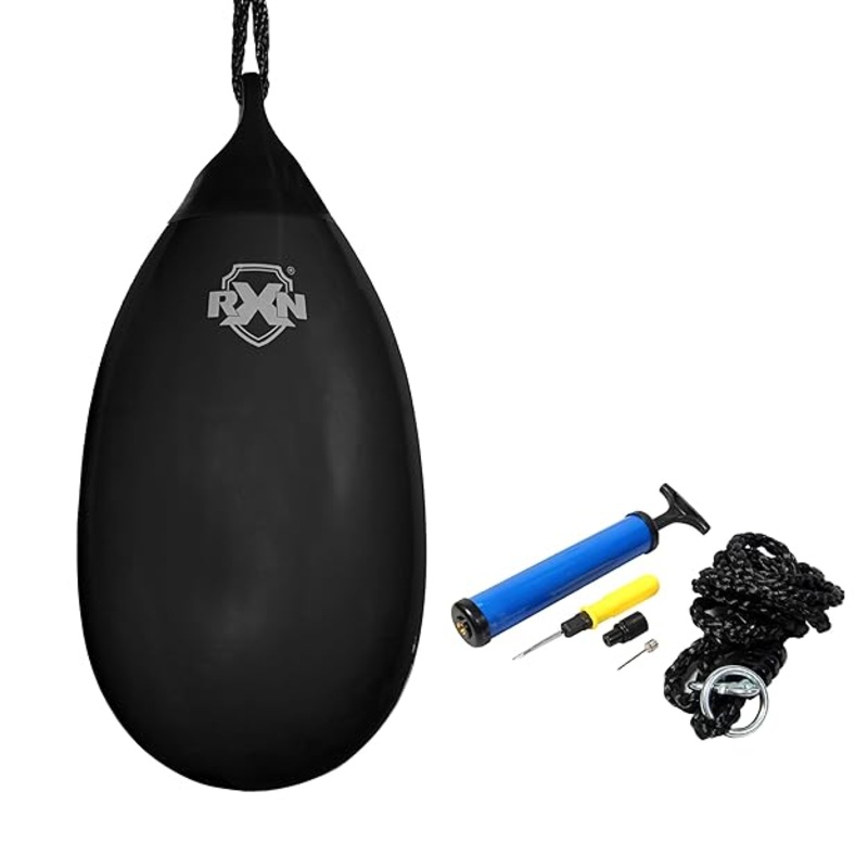 RXN Tear Drop Shaped Waterfilled Heavy Training Boxing Aqua/Punching Bag | Kibi Sports Black