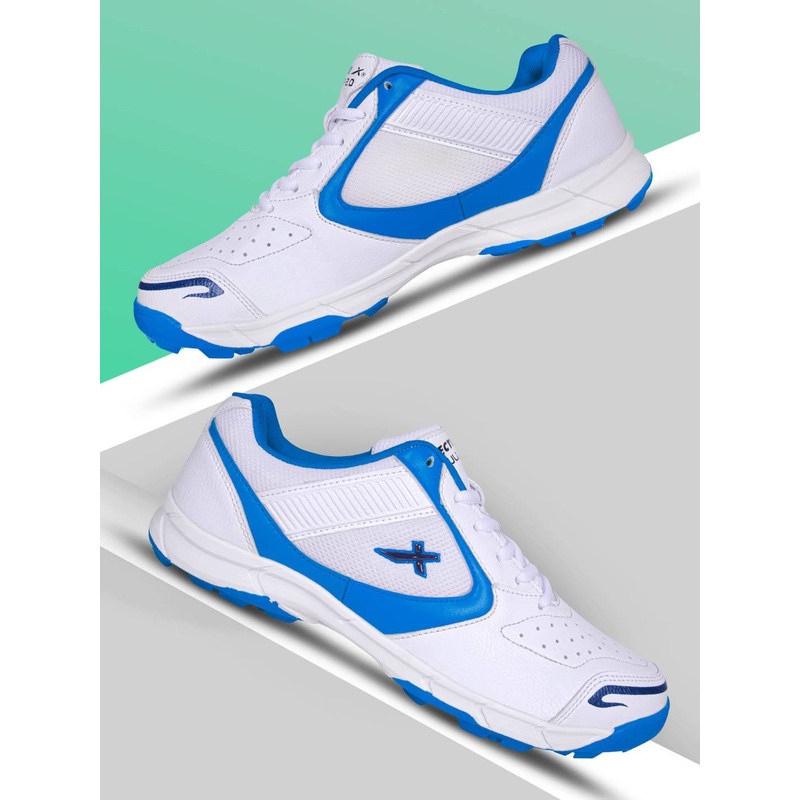 Vector X Pull up Cricket Sports Outdoor Shoes  | KIBI Sports 5 UK White-Blue