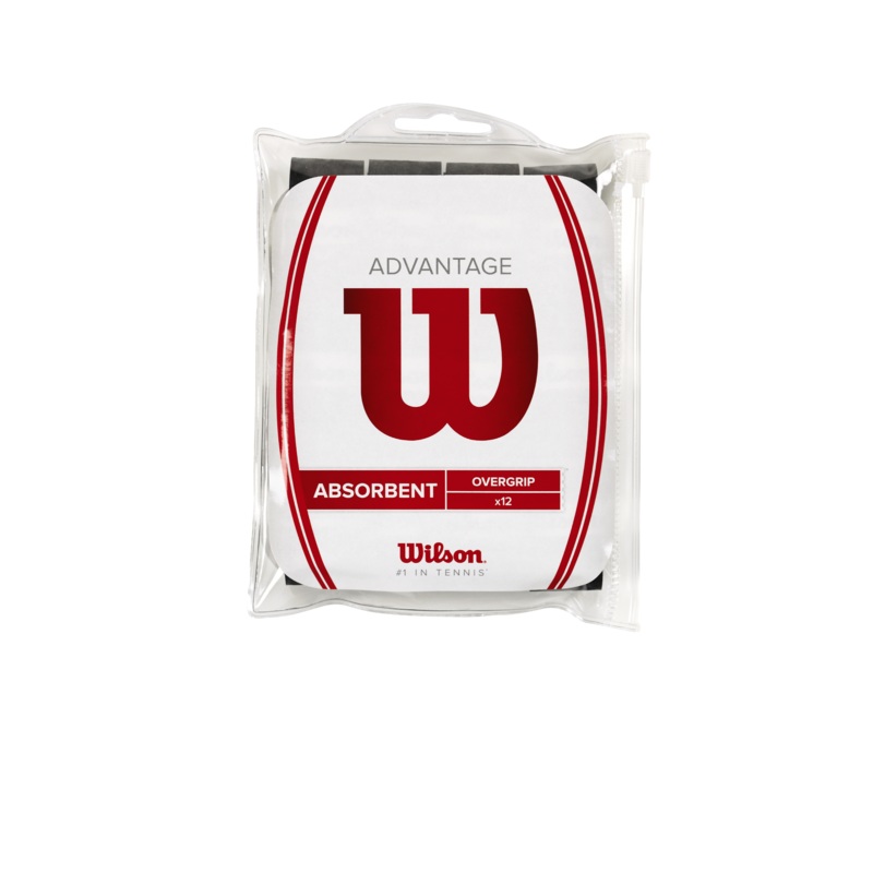 Wilson Advantage Overgrip 12 Pack – Black BLACK One Size