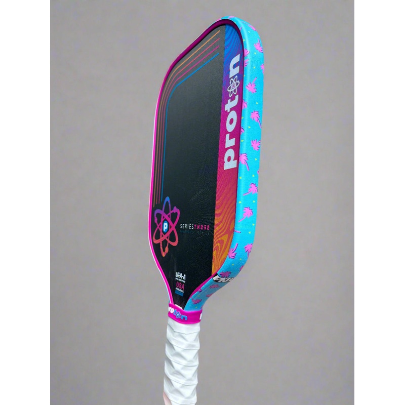Custom Proton Series Three Pickleball Paddle – Hesacore Grip – Miami Vice