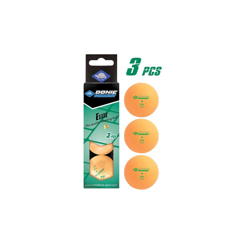 Donic-Schildkort 1-Star Elite Table Tennis Ball 3pcs – Orange TestColour One Size