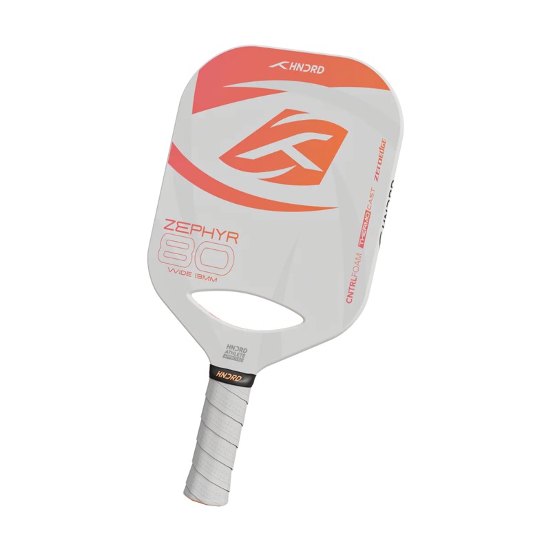 Hundred Zephyr 80 Wide 13mm Pickleball Paddle HPRX-4M170-13-W White/Orange/Red 13mm