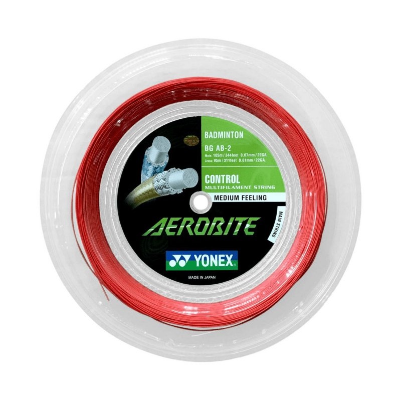 YONEX AEROBITE Badminton String Hybrid Coil (200m) Red/White