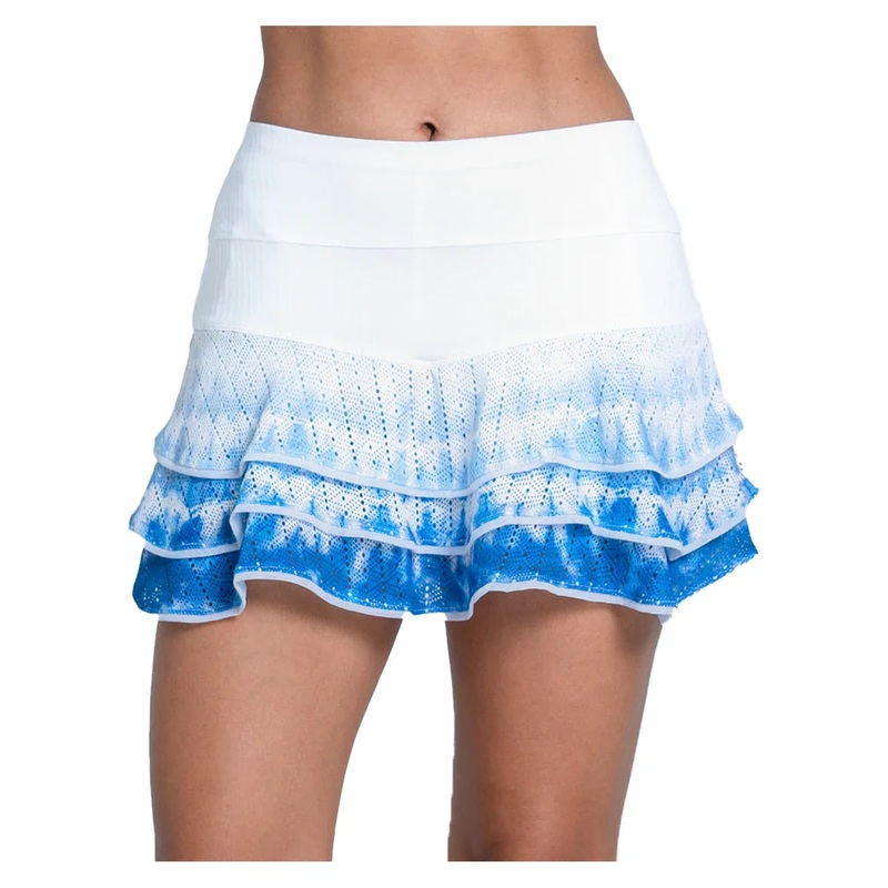Women`s Shibori Lace Boho 13 Inch Tennis Skort Royal