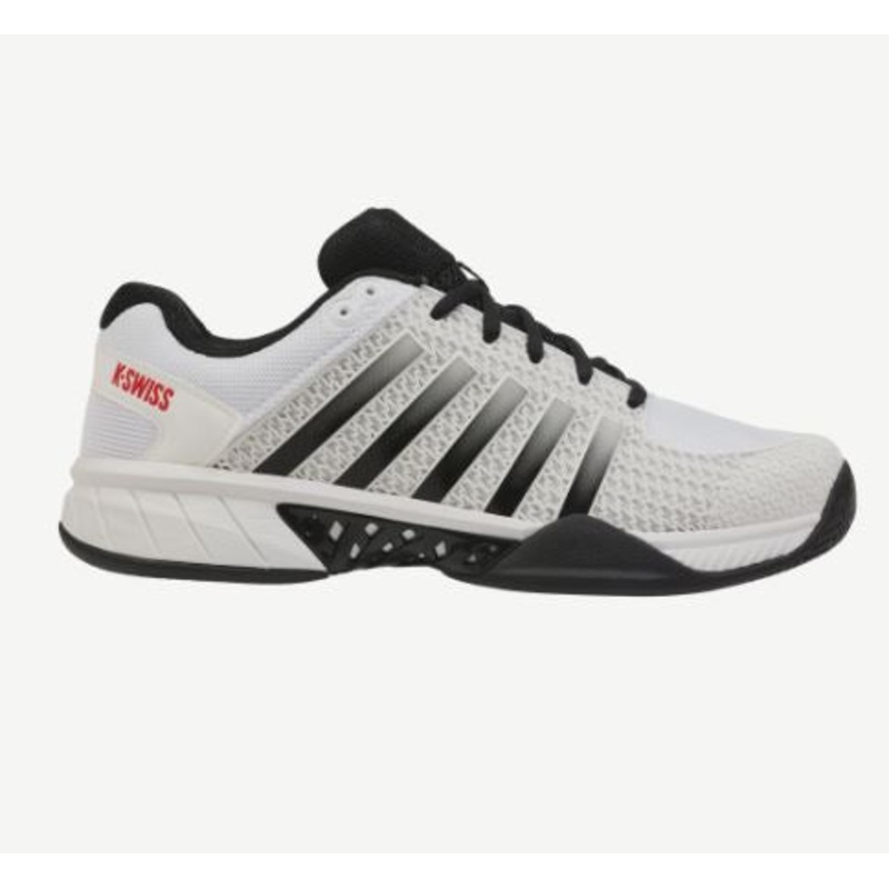 Men’s K Swiss Express Light Pickleball Shoes White/Black/High Rise Red 8