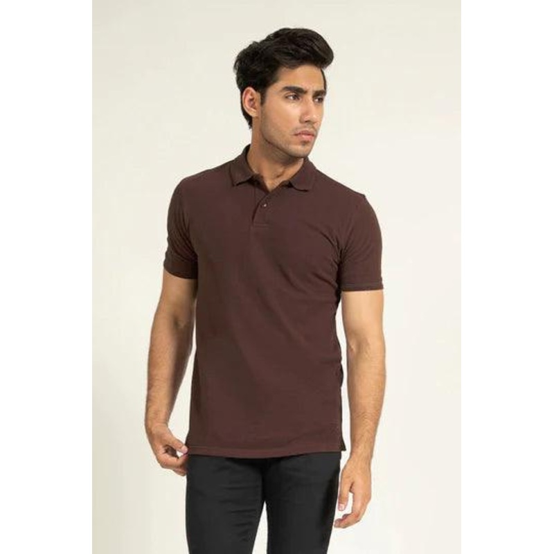 Chocolate Pleated Collar Polo | Cougar S