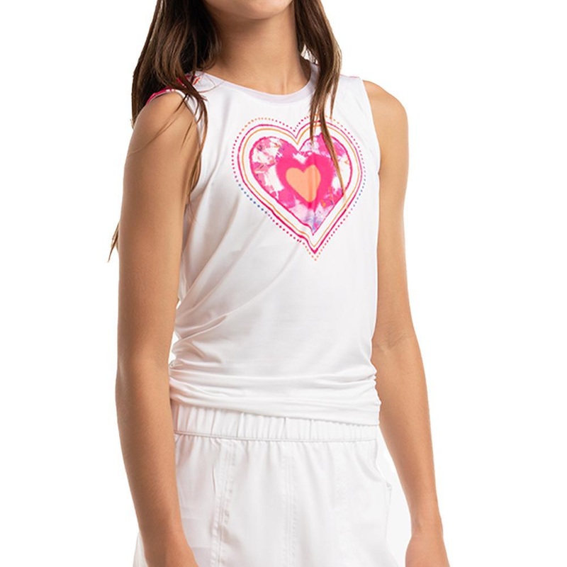 Girl’s Shock N’ Love Tie Back Tennis Tank White