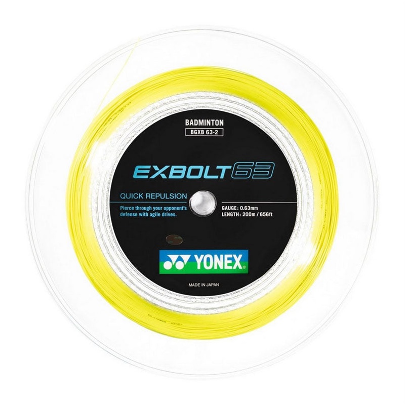 Yonex Exbolt 63 Badminton String (200m Reel) Yellow