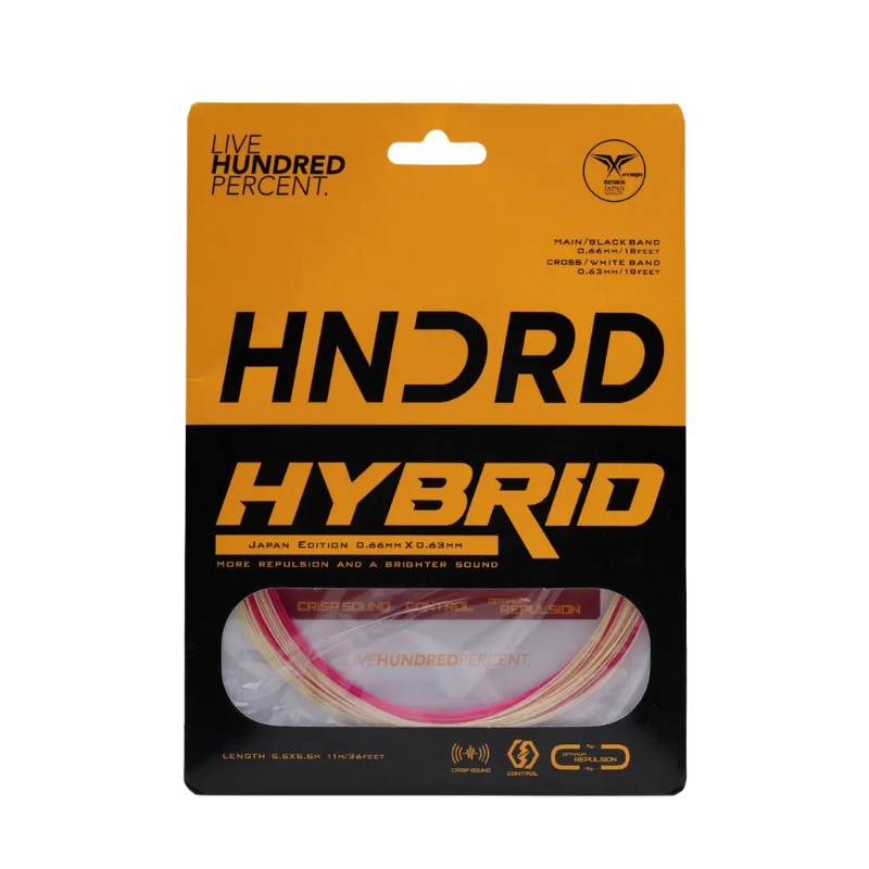 Hundred Hybrid Badminton String HBAA-2M039-5 Candy Pink/Pearl White 10m Set
