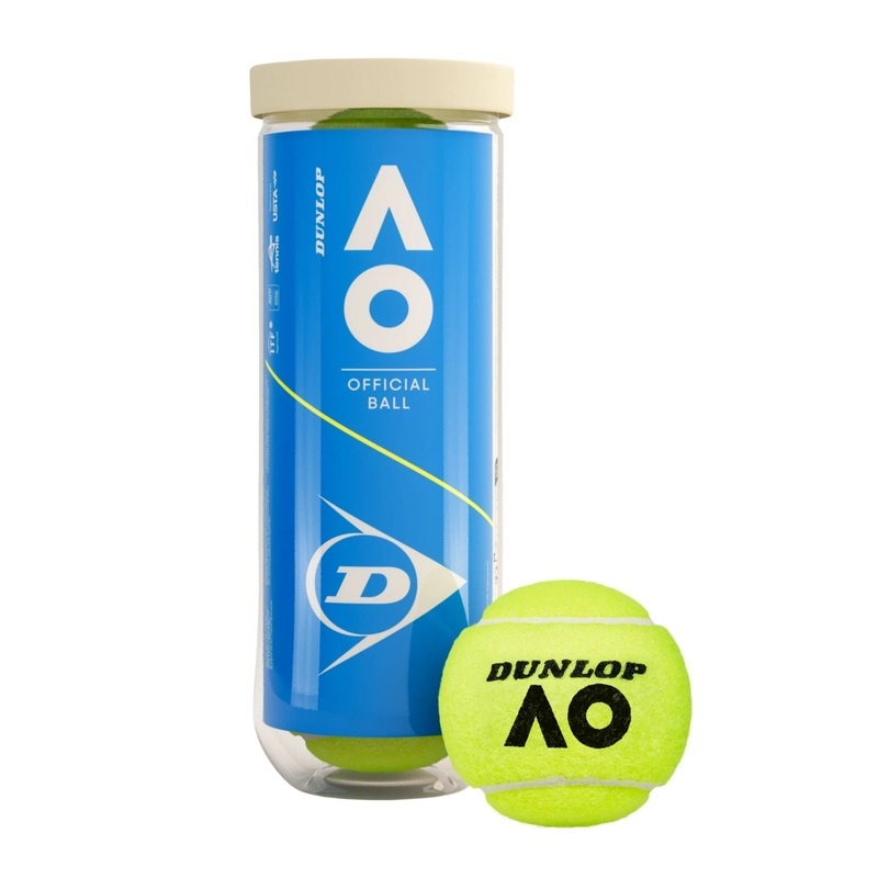 DUNLOP Australian Open (3 In 1 Tube) Tennis Balls  Official AO Match Ball
