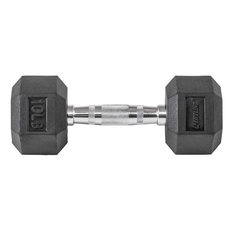 Lifeline Fitness Hex Rubber Dumbbells – Multiple Weight Options
