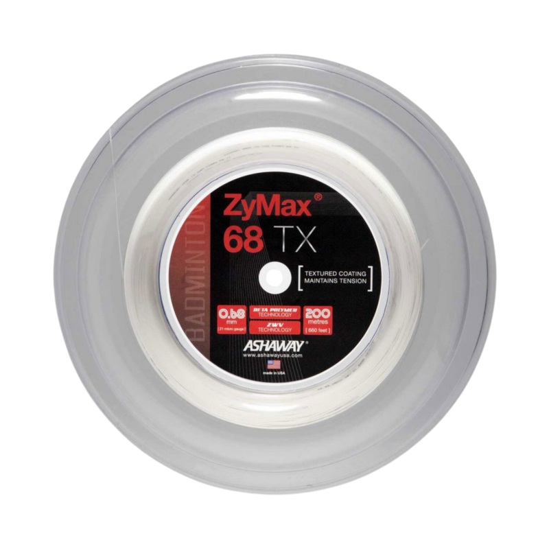 Ashaway Zymax 68TX String (200m Reel) White White 200m Reel