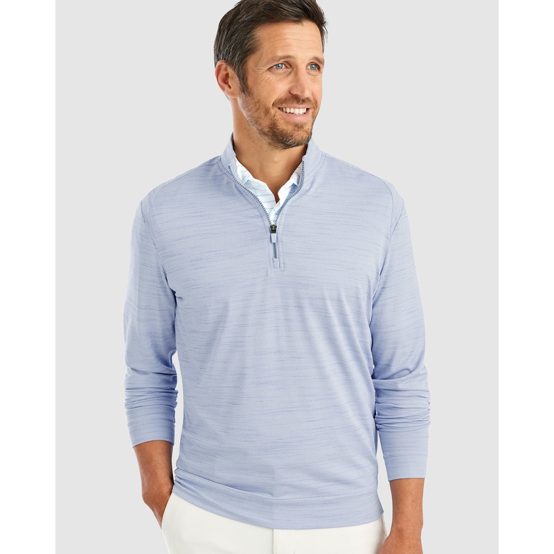 Johnnie O Mens Apex Quarter Zip Gulf Blue Small
