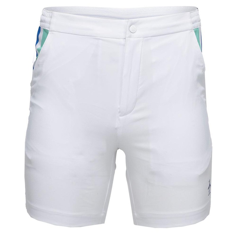 Men`s Performance Heritage Blocked Tennis Short Bright White