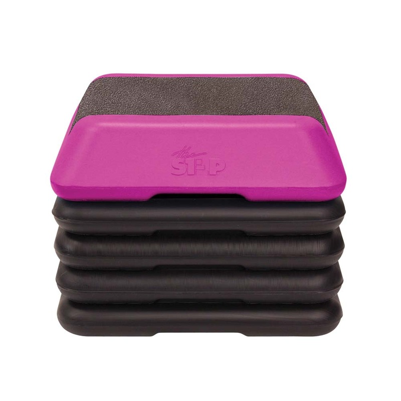 The Step Adjustable High Step Aerobic Platform with 4 Risers – Made in the USA – Pink