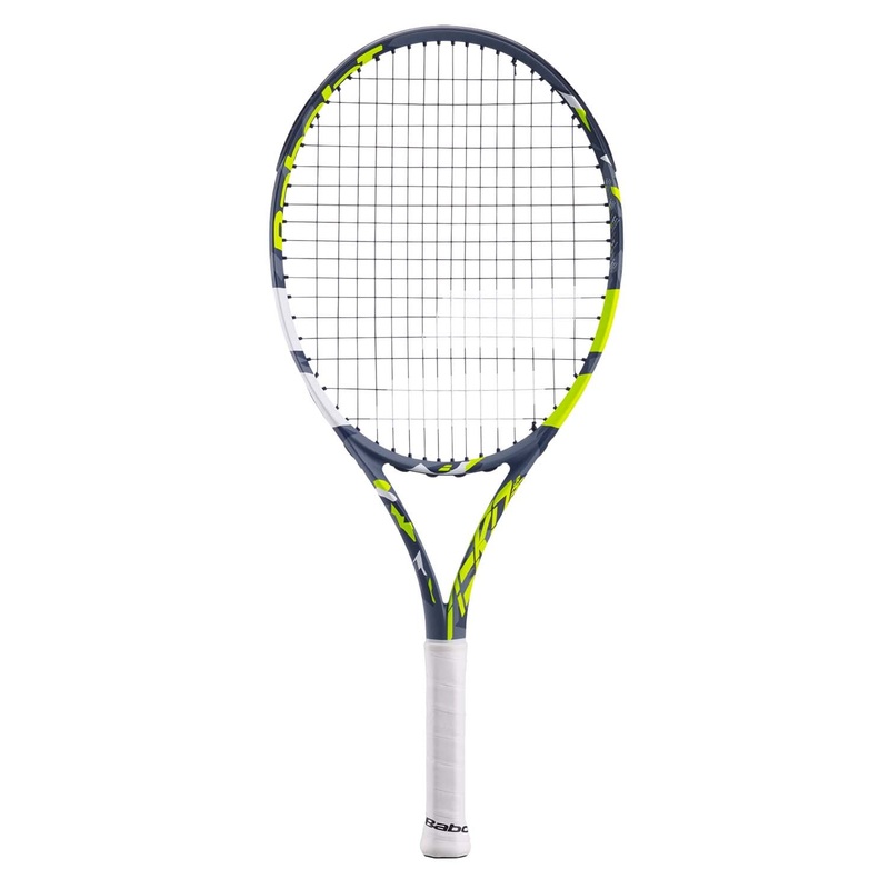 Babolat Aero Junior 25″ (Grey/Yellow/White) Tennis Racket 240g – Strung Grey/Yellow/White G000