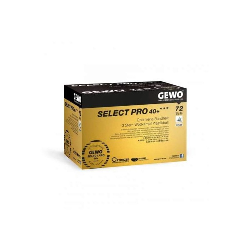 72 balles GEWO Select pro 40+ 3 toiles