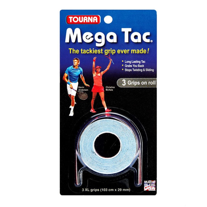 Tourna Mega Tac Overgrips (3 Pieces) Light Blue