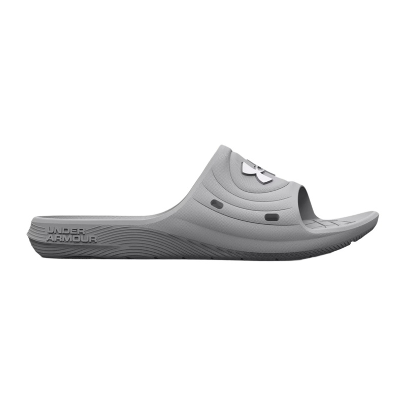 UA Womens Locker IV Slides 3027013 Mod Gray/White UK 4.5