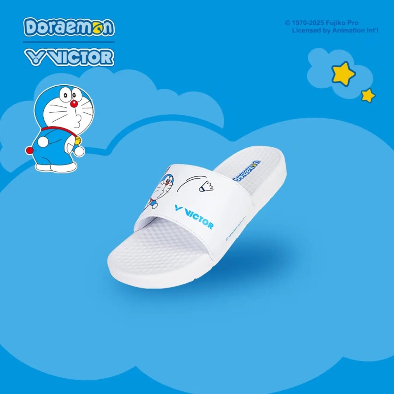 VICTOR x Doraemon Slippers UNISEX 008DRM-A White 2XS / EU 36-37 / 22.5-23 CM
