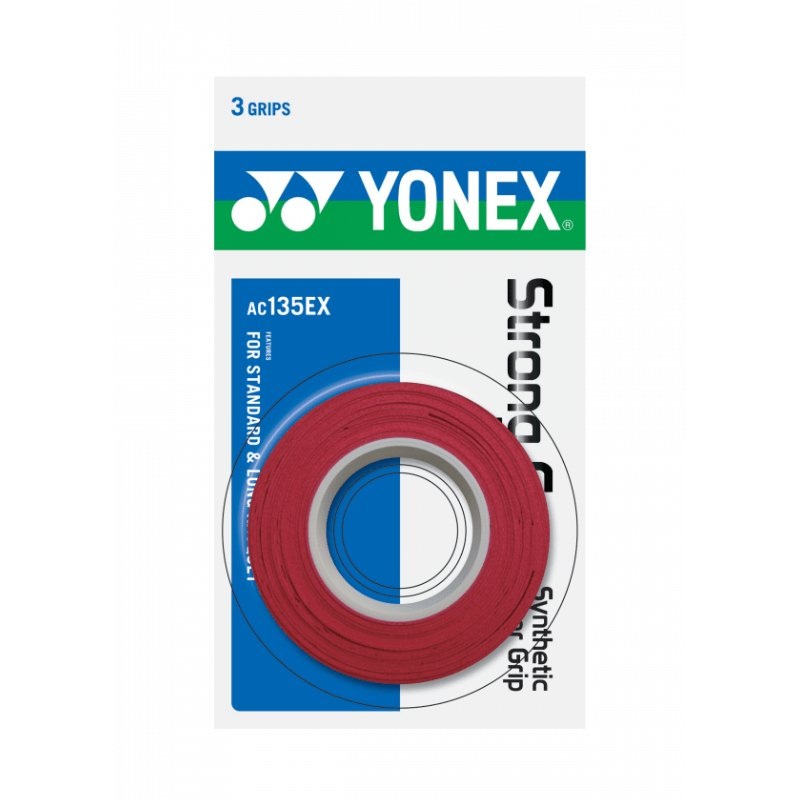 YONEX Strong Over Grip (3 wraps) AC135EX Multiple Colors Red