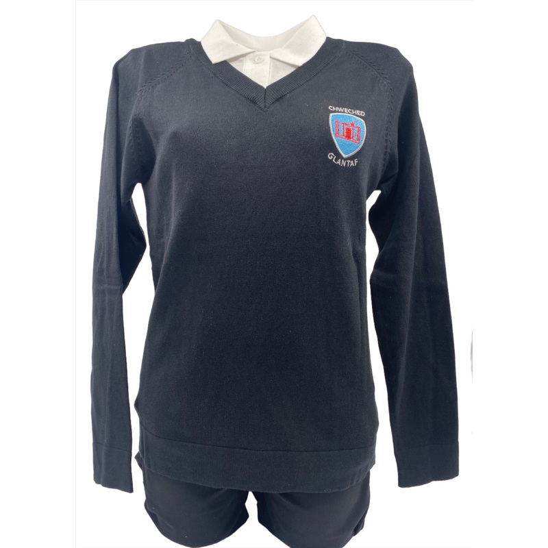 Ysgol Glantaf Sixth Form Fitted Jumper 11/12 BLACK