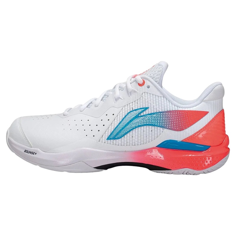 Li-Ning Thunder V2.0 Badminton Shoes Unisex – White/Neon Standard White/Fruity Neon UK 9